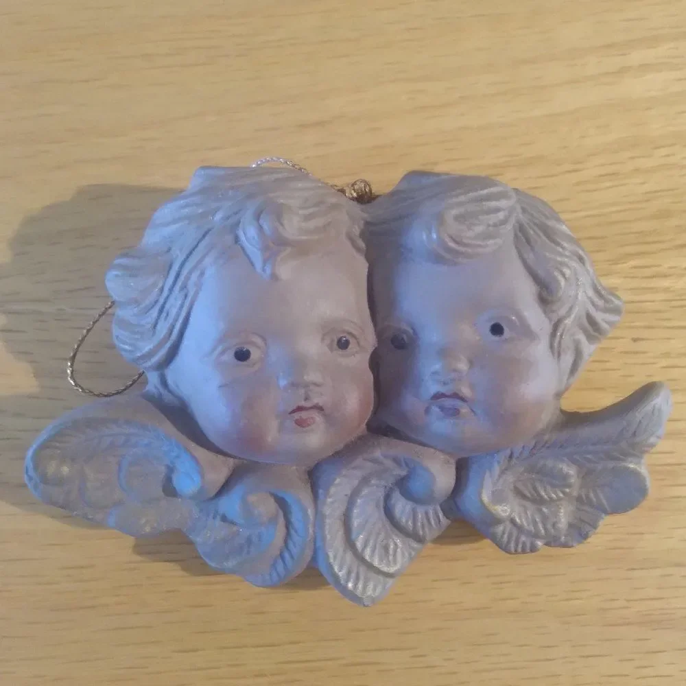 Vintage Angel Ceramic Porcelain Wall Hanging Ornament Lot (4)